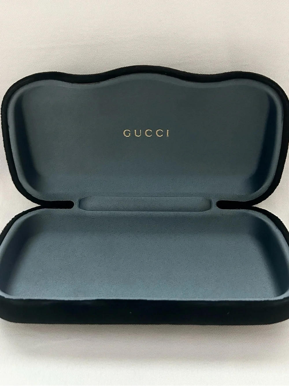 Gucci Navy Velvet Eyewear Case with Gold Logo